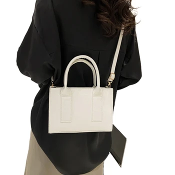 Чанта през рамо за момичета, женствена чанта през рамо, малка квадратна чанта, универсална модна чанта-тоут, чанта, голям капацитет