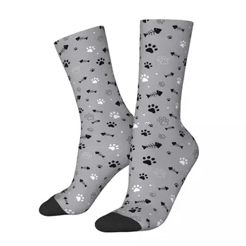 Чорапи с участието на котешки лапи, лапи животни, мъжки и дамски летни чорапи с принтом