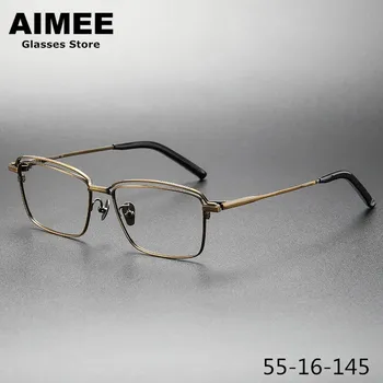 Японски Дизайнерски Титанов Очила В Рамки Мъжки Ацетатные Квадратни Очила По Рецепта Дамски Очила От Късогледство Синя Светлина GAFAS S-950T
