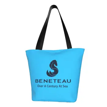 Яхта Beneteau с принтом Kawaii, чанта за пазаруване на ветроходна яхта, здрава холщовая пазарска чанта през рамо
