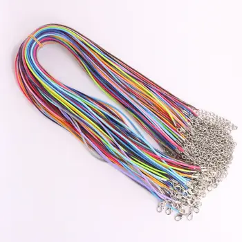 30шт Черно вощеный памук кабел 1,5 мм, Вощеная нишка, шнур, лента, колие, въже за бижута