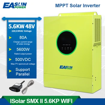 EASUN POWER 3600W 5600W Слънчев Инвертор 80A MPPT Слънчево Зарядно 48V 230V Чиста Синусоидална Хибриден Инвертор с Паралелно Функция