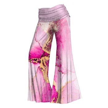 Дамски спортни панталони, розови ежедневни панталони с 3D-принтом от плаващи пясъци, 9 цвята