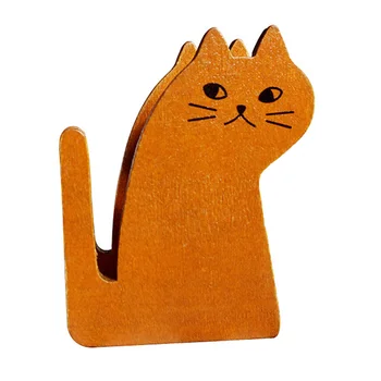 Диспенсер лента във формата на котка от дърво Канцеларски Нож за тиксо оборудване запечатване лента Диспенсер за основание на масата Канцеларски материали
