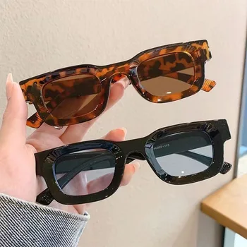Класически Мъжки Квадратни Слънчеви Очила Модерен Марка, Дизайнерски Дамски Слънчеви Очила, Мъжки Правоъгълни Очила В Малка Рамка UV400 Gafas De Sol